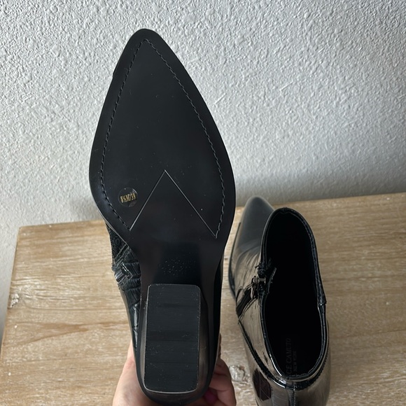 Vince Camuto New York Black Patent Leather Ankle Booties - Picture 13 of 16